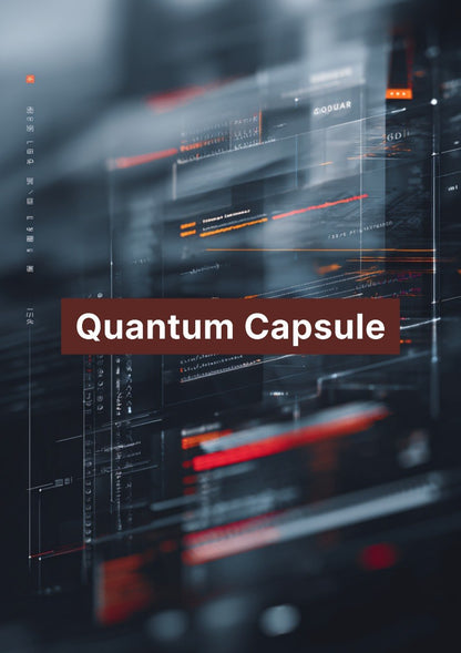 Futuristic interface with 'Quantum Capsule' text on a dark background
